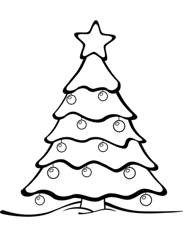 Christmas tree outdoors coloring page